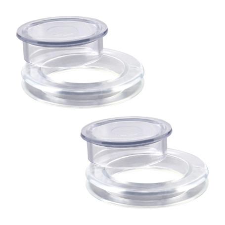AIEX 5cm 2 Ensembles Patio Anneau De Trou De Table De Parapluie Et Ensemble De Capuchons Silicone Transparent y Compris 2 Anneau