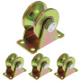 Skelang Lot de 4 roulettes de portail rigides en U Groove de 50 mm pour rail inversé