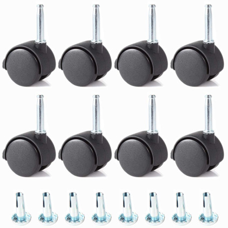 Skelang 8 Pcs Roulettes pivotantes à tige 40 mm