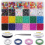 EuTengHao Lot de 4027 petites perles en verre pour fabrication de bracelets avec cordon coloré 4 mm