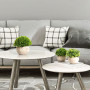 GoMaihe Plante Artificielle Interieur 3 pcs, Fausse Plantes en Plastique avec Pot Gris Atificielles Herbe Decoration pour Mariag
