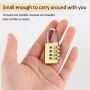 Lot de 2 Petit Cadenas Code 4 Chiffres Cadenas Casier en Laiton Anse Longue Cadenas à Combinaison Dorés Cadenas Valise Mini Cade