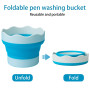 2 Pièces Gobelet Pliable, Gobelet Retractable Gobelets à Pinceau En Silicone Gobelets Pliables pour Peinture à L'eau Aquarelle A