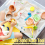 Lot de 4 mini accessoires de jardin zen en bois - Râteau à sable zen - Bac à sable miniature - Petit râteau zen - Bricolage pour