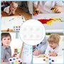 Lot de 20 palettes de mélange de peintures acryliques rectangulaires en plastique avec 6 champs de mélange (blanc)