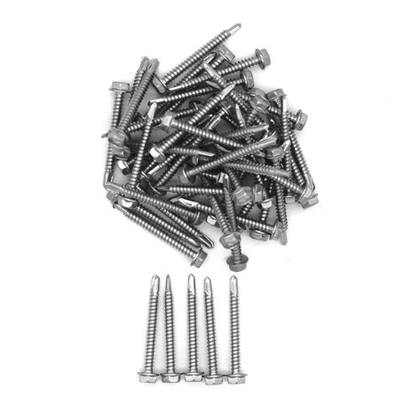 NUZAMAS Lot de 50 vis auto-perceuses en acier inoxydable 304 avec rondelle pour bois
