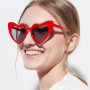 Lot de 6 Paires de Lunettes de Soleil Vintage en Forme de Coeur pour Femme - Style Hippie - lunette coeur - Pour Fête, lunette f