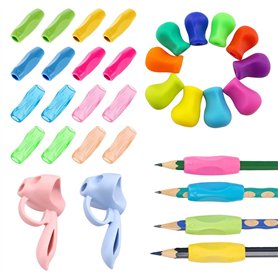LPAMABA 28 PCS Set Guide Doigts Ecriture Enfant Silicone Apprendre a Ecrire Silicone Guide Doigts Ecriture Enfant Stylo Multicol