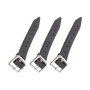 Kilt Emporium: Lot de 3 sangles d'extension en cuir véritable pour kilt - 17,8 x 3,2 cm - Noir, 7" (18cm) x 1.25" (3.17cm) appro