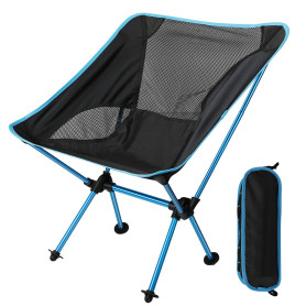 EXTSUD Chaise de Camping Pliante Portable Chaise de Pêche Compact Ultra-légère avec Sac de Transport pour Randonnée