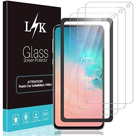 LϟK 3 Pièces Protection Écran pour Samsung Galaxy S10e - Dureté 9H Haute Définition Courbe 3D Installation Facile du Cadre D'ali