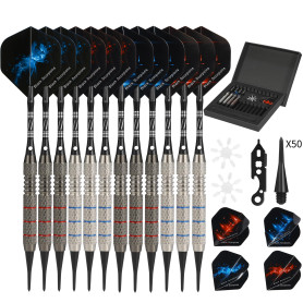 Rose Kuli Flechette Pointe Plastique Fléchettes 12 pcs 18g Flechettes Electronique avec 20 Ailettes et 50 Pointes