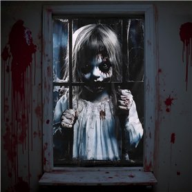 Halloween Decoration Effrayant Fenetre - Deco Halloween pour Exterieur
