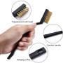 Sohaon Lot de 6 petites brosses métalliques avec poils en acier inoxydable et laiton - Poignée incurvée pour le nettoyage des sc