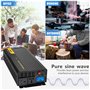 VEVOR Convertisseur Pur Sinus, DC 12V à AC 240V Convertisseur de Tension, 2000W LCD et Télécommande Onduleur à Onde Sinusoïdale 