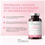 ONAGRE et BOURRACHE | Huiles BIO Première Pression à Froid | 120 Capsules de 500 mg | Hydratation de la Peau en Profondeur | Rég