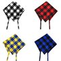 CHUKCHI Lot de 4 Bandanas à Carreaux pour Chien - Mouchoirs réglables Foulard Lavable Bandana réversible en Coton avec Corde Con