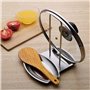 Support Couvercle Repose Cuillère Couteaux Cuillères Fourchettes Spatule en Acier Inoxydable Repose Couvert Porte Couvercle Uste