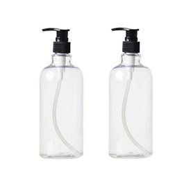 erioctry 2 PCS 500ml 17oz Rechargeable bouteille en plastique vide bouteilles flacons récipients avec le distributeur de pompe d