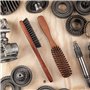 ZilberHaar - Brosse Cheveux & Barbe Long - 100% Poils Véritable de Sanglier Rigide de 1ere Coupe - Soin du Visage Hommes Compati