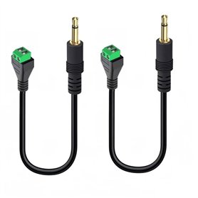 Taikuwu Connecteur Jack 3.5mm (Lot de 2) - Adaptateur Mâle Mono TS 3.5mm vers Bornier à Vis 2 Pôles