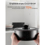 FOHERE Set Poele et Casserole Induction 8 Pièces avec 2 Poignées Amovibles et 2 Couvercle, Poêles 20/28 cm, Casserole 16/20 cm, 