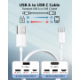 Carplay Cable Chargeur USB C 1M/Lot de 2 pour iPhone 16 15 Voiture,Cable Type C Charge Rapide pour Apple Carplay et Android Auto