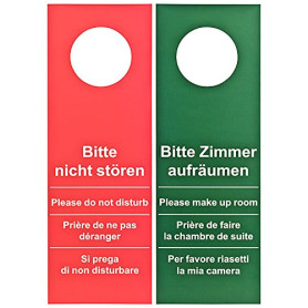 Hôtel Lot de 50 Plaque de porte Ne pas déranger – de faire la Chambre Rouge/Vert (Grand modèle – 28 cm de longueur)
