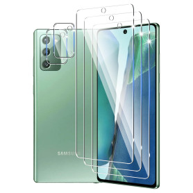 DXULWLM 3+2 Pièces Verre Trempé pour Samsung Galaxy Note 20 avec Caméra Arrière Protecteur