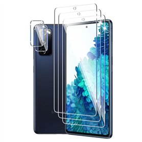 DXULWLM 3+2 Pièces Verre Trempé pour Samsung Galaxy S20 FE 5G avec Caméra Arrière Protecteur