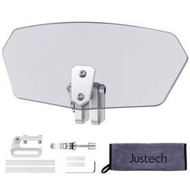 Justech Pare-Brise de Moto Clip Réglable sur Déflecteur de Vent de Spoiler d'Extension de Pare-Brise pour Moto-Fumée