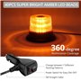 40W Gyrophare LED Orange, Justech 40 LEDs Gyrophare Magnétique E-Mark IP67 Étanche pour 12V/24V VéhiculePhare d'Avertissement Cl