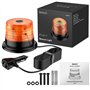 40W Gyrophare LED Orange, Justech 40 LEDs Gyrophare Magnétique E-Mark IP67 Étanche pour 12V/24V VéhiculePhare d'Avertissement Cl