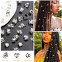ZYEKIU 120 Pièces Bijoux Cheveux Bijoux Tresse Accessoire, Tresse Accessoires Femme, Accessoires de Coiffure pour Festival Perle