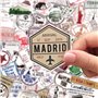 Stickers vintage pays timbres rétro valises autocollants voyage pour scrapbooking portable bagages Multicolor