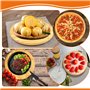 CAREDGO Plateau de Service Rotatif en Bambou, Plateau Tournant en Bambou Assiette de Service Tournante 360° Plateau Tournant en 