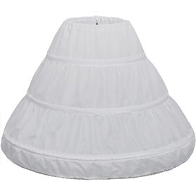 YYKSYDPT Crinolina Jupon pour fille avec 3 cercles Jupes Accessoires Cordon de serrage Doublure à la taille réglable Blanc 55 cm