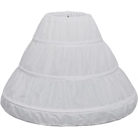 YYKSYDPT Crinolina Jupon pour fille avec 3 cercles Jupes Accessoires Cordon de serrage Doublure à la taille réglable Blanc 55 cm