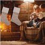 Feelava Bas de Noël en Toile de Jute 6 pièces, Sacs de Noël Suspendus Bas de Noël Vacances Arbre de Noël cheminée Ornements Susp