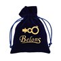 Broche Belons tendance en forme de note de musique/clé de sol avec strass et cristal vert en forme de goutte, pour femme
