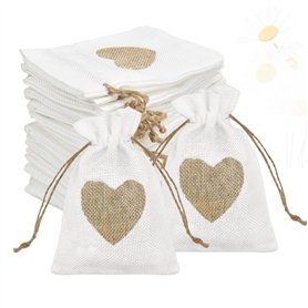 SLTAXAR 30 PCS Petit Pochette Cadeau Tissu 10*14 Petit Format Sachet Dragée Mariage Pochette Cadeau Tissu Anniversaire Pochette