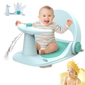 MATERCUBS Siège de bain pliable pour bébé avec ventouse antidérapante - Chaise de support ergonomique pour baignoire - Siège de
