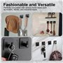 6 Pcs Crochet Adhesif Mural Noir, Accroche Torchon Cuisine Adhésif Sans Percage, Porte Serviette Salle de Bain Cuisine, Patère C