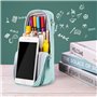 iSuperb Trousses Scolaire Debout Sac de Papeterie Trousse Pliante Grande Plumier Papeterie Pouch Téléphone Portable Support Stan