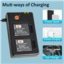 DSTE Lot de 2 chargeurs de Batterie VW-VBX090 (1400 mAh/3,7 V) compatibles avec Panasonic HX-WA03, HX-WA2, HX-WA2GKHX-WA20, HX-W