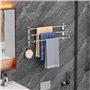 Porte-serviettes sans perçage 80 cm - Porte-serviettes - Porte-serviettes - Argenté - Accessoire de salle de bain - Autocollant 