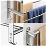 Porte-serviettes sans perçage 80 cm - Porte-serviettes - Porte-serviettes - Argenté - Accessoire de salle de bain - Autocollant 