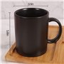 Smilatte M010 tasses à café en porcelaine noire mate, tasse en céramique classique 320 ml avec Hanlde pour thé au latte cappucci