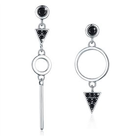 Boucles d'oreilles pendantes géométriques Halo - Argent sterling 925 - Boucles d'oreilles pendantes en forme de goutte longue av