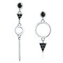 Boucles d'oreilles pendantes géométriques Halo - Argent sterling 925 - Boucles d'oreilles pendantes en forme de goutte longue av